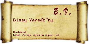 Blasy Varsány névjegykártya